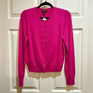 Ann Taylor Fuchsia Button-Up Cardigan